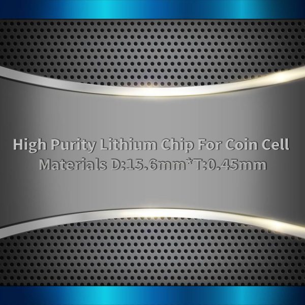 High Purity Lithium Chip For Coin Cell Materials D:15.6mm*T:0.45mm